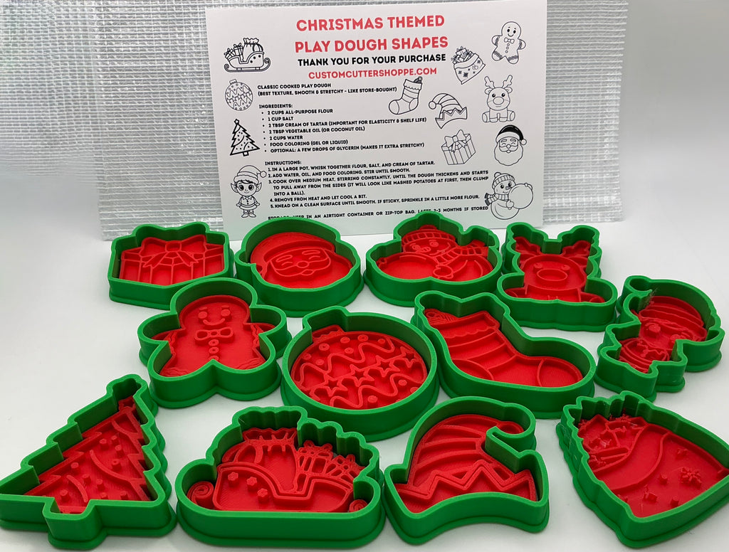 Christmas Play Dough Cutter & Stamp Set for Kids