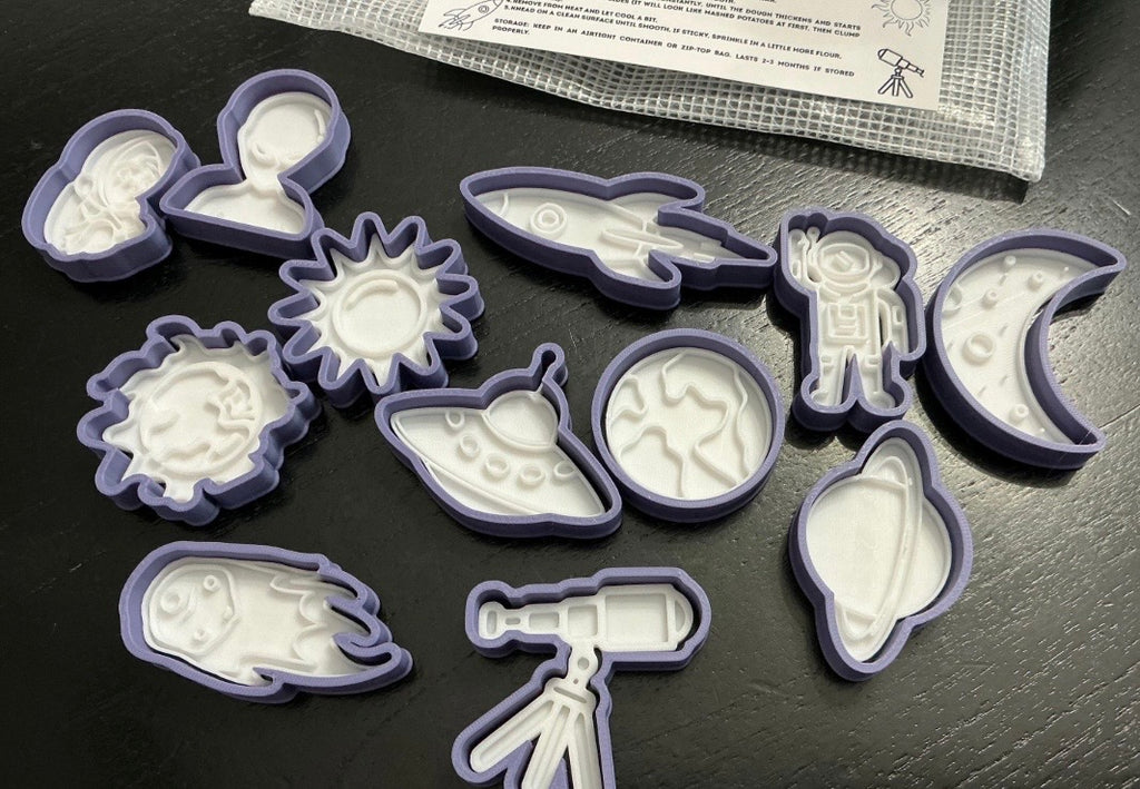 Space Play Dough Cutter & Stamp Set for Kids