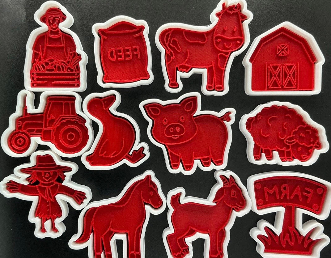 Farm Play Dough Cutter & Stamp Set for Kids