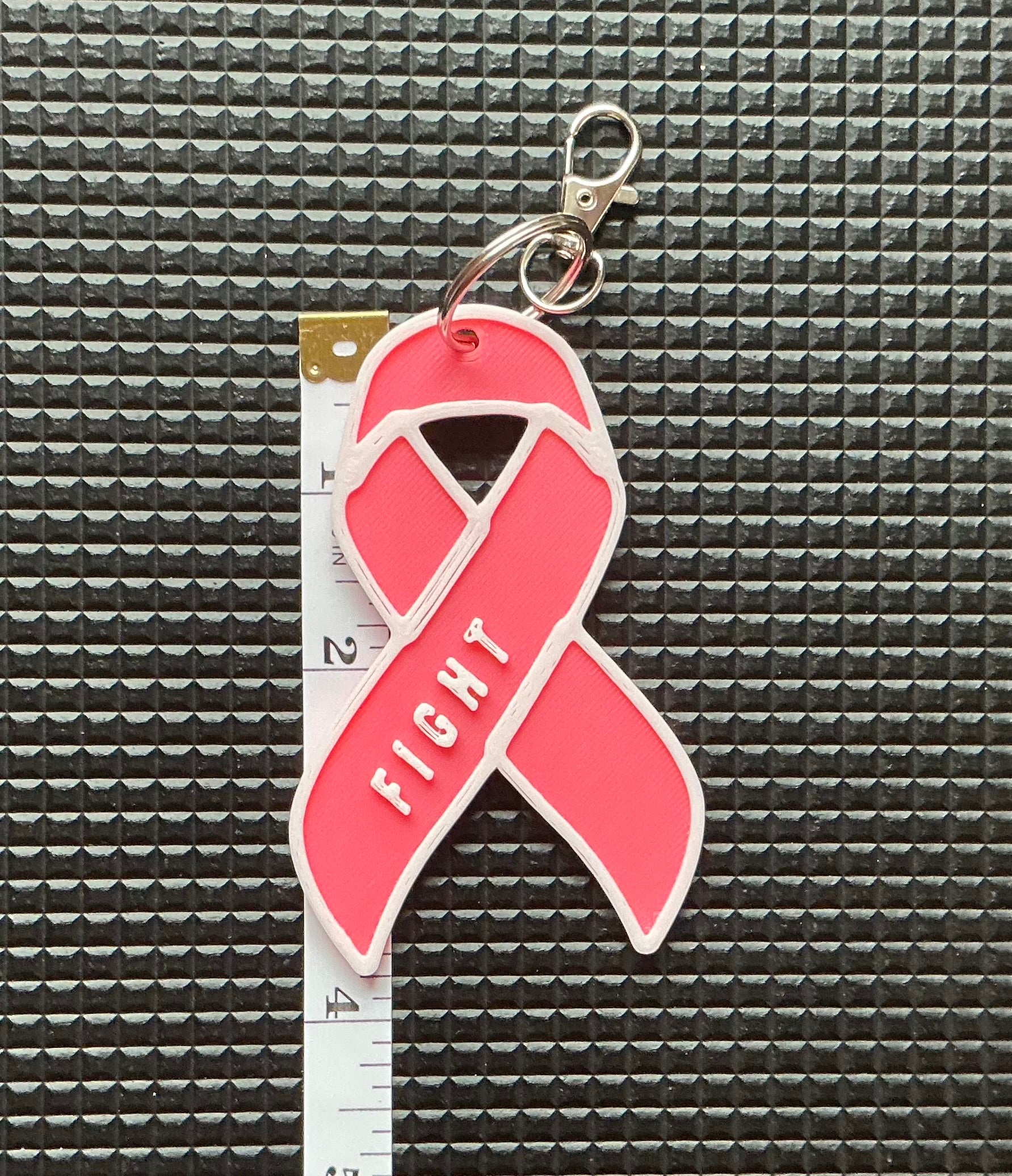 Cancer Awareness keychain/bag tag, Siteman Donation of 5 dollar donation for every 15 dollars sold for any of our Cancer product lines