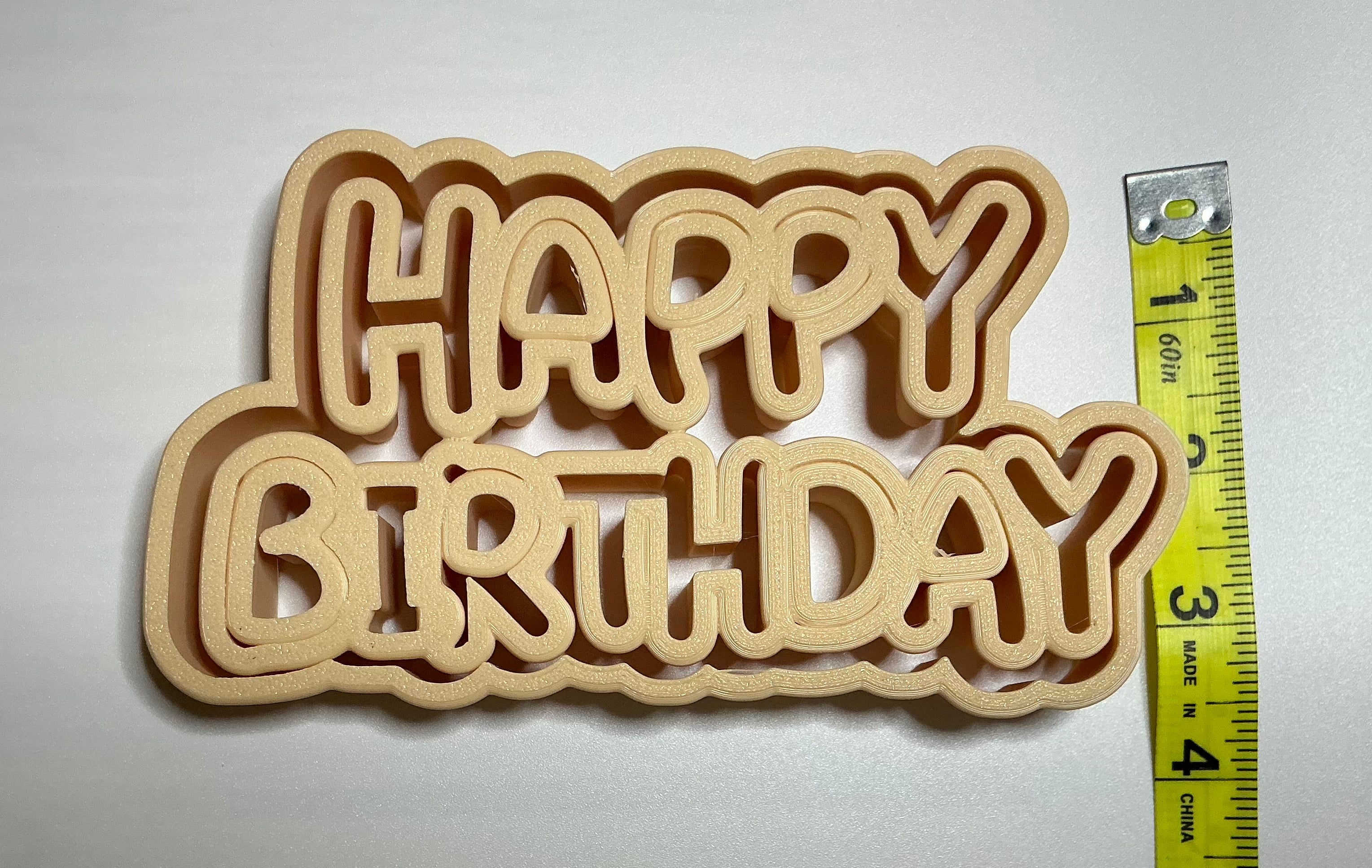 Happy Birthday Cookie Cutter and Stamp - large (BB.06)