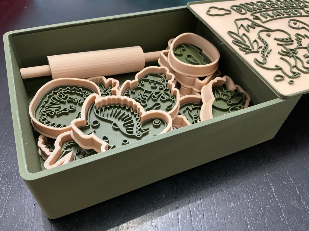 Dinosaur Play Dough Cutter & Stamp Set for Kids