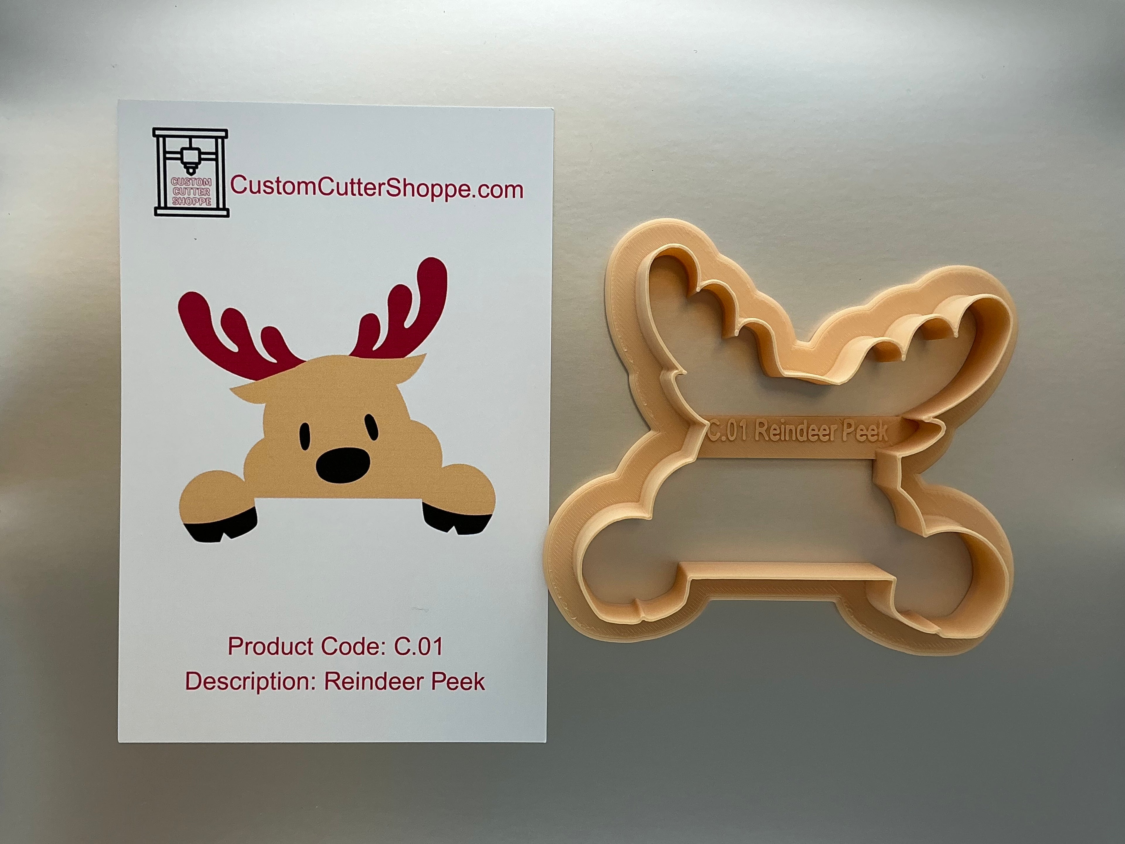 Reindeer Peek Cookie Cutter (C.01)