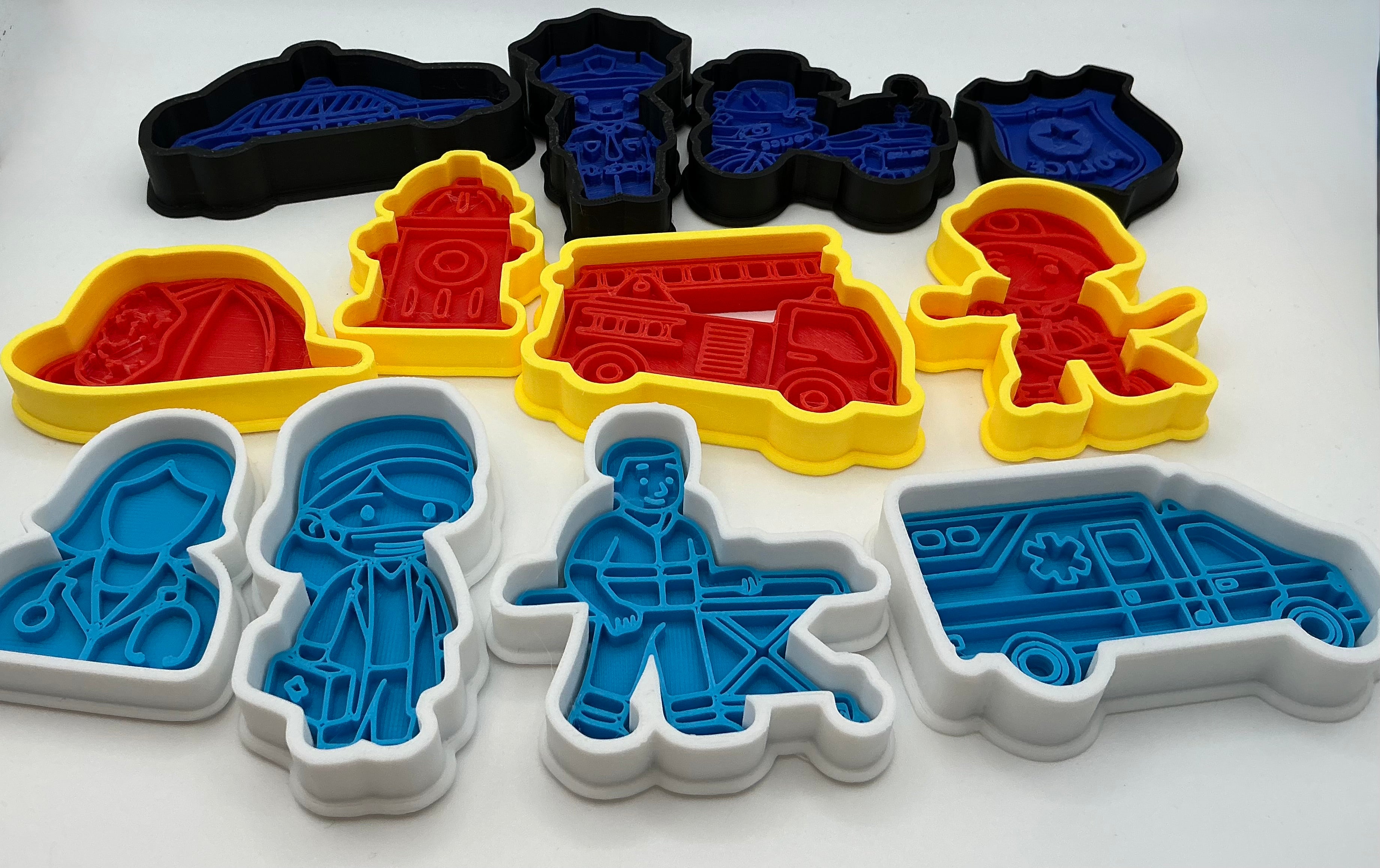 First Responder Themed Kids Play Dough Kit, Sensory Play Kit, Montessori Toy, Gift for Kids, Creative Play Set, Preschool Learning Toy