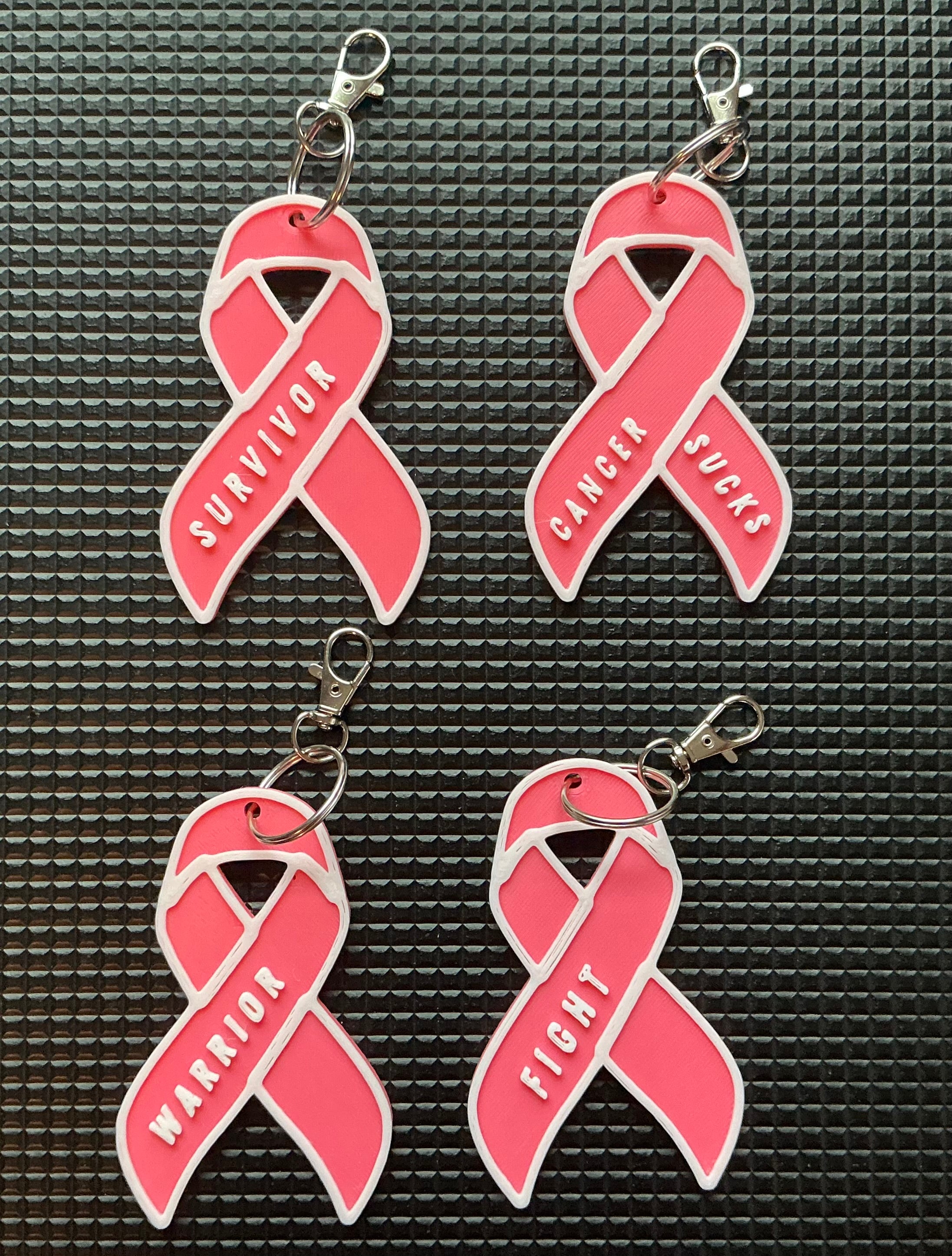 Cancer Awareness keychain/bag tag, Siteman Donation of 5 dollar donation for every 15 dollars sold for any of our Cancer product lines