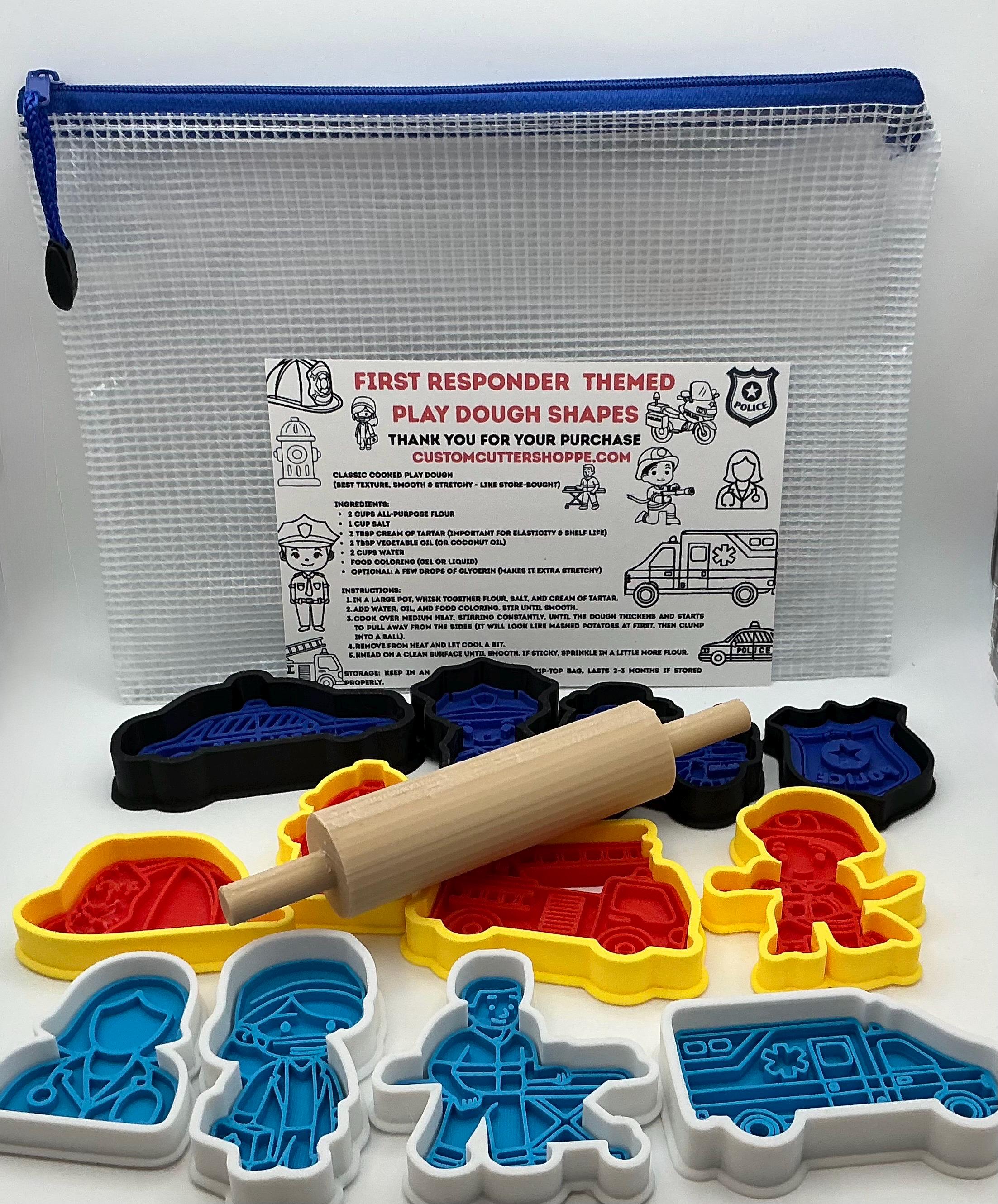 First Responder Themed Kids Play Dough Kit, Sensory Play Kit, Montessori Toy, Gift for Kids, Creative Play Set, Preschool Learning Toy