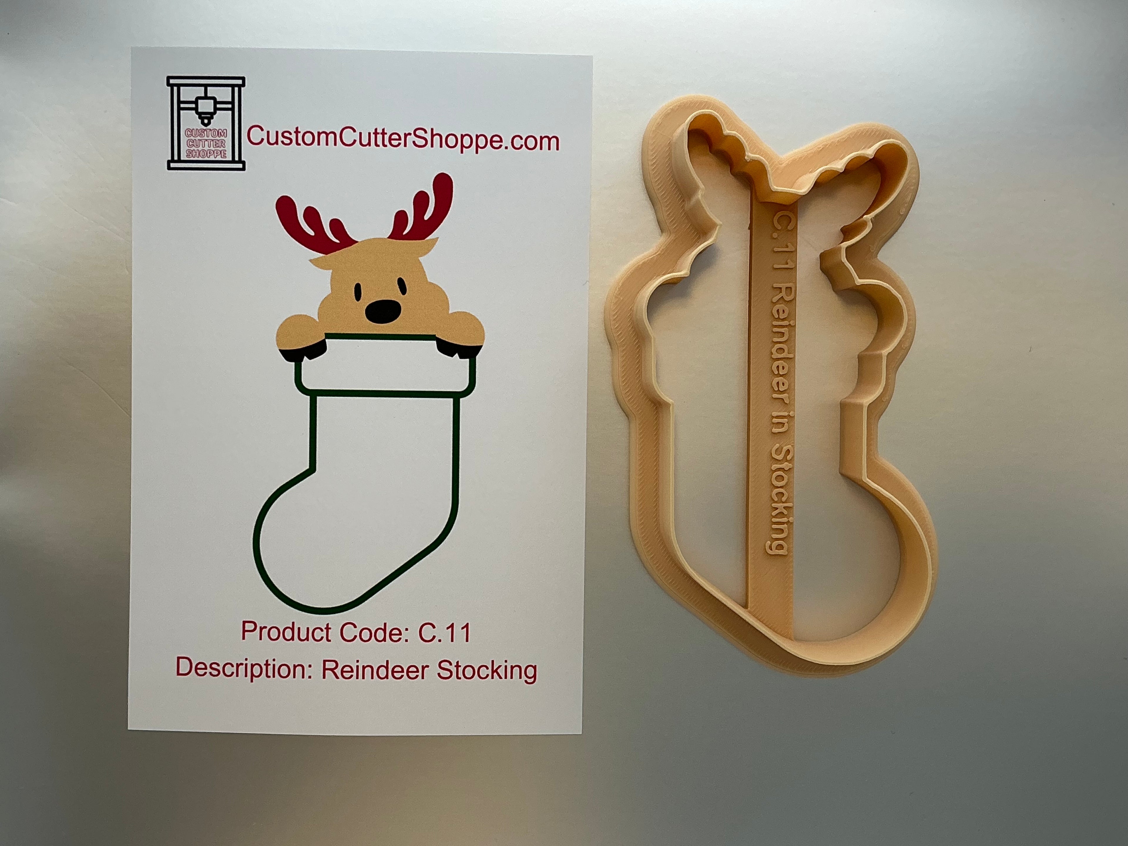 Christmas Reindeer Stockings Cookie Cutter (C.11)