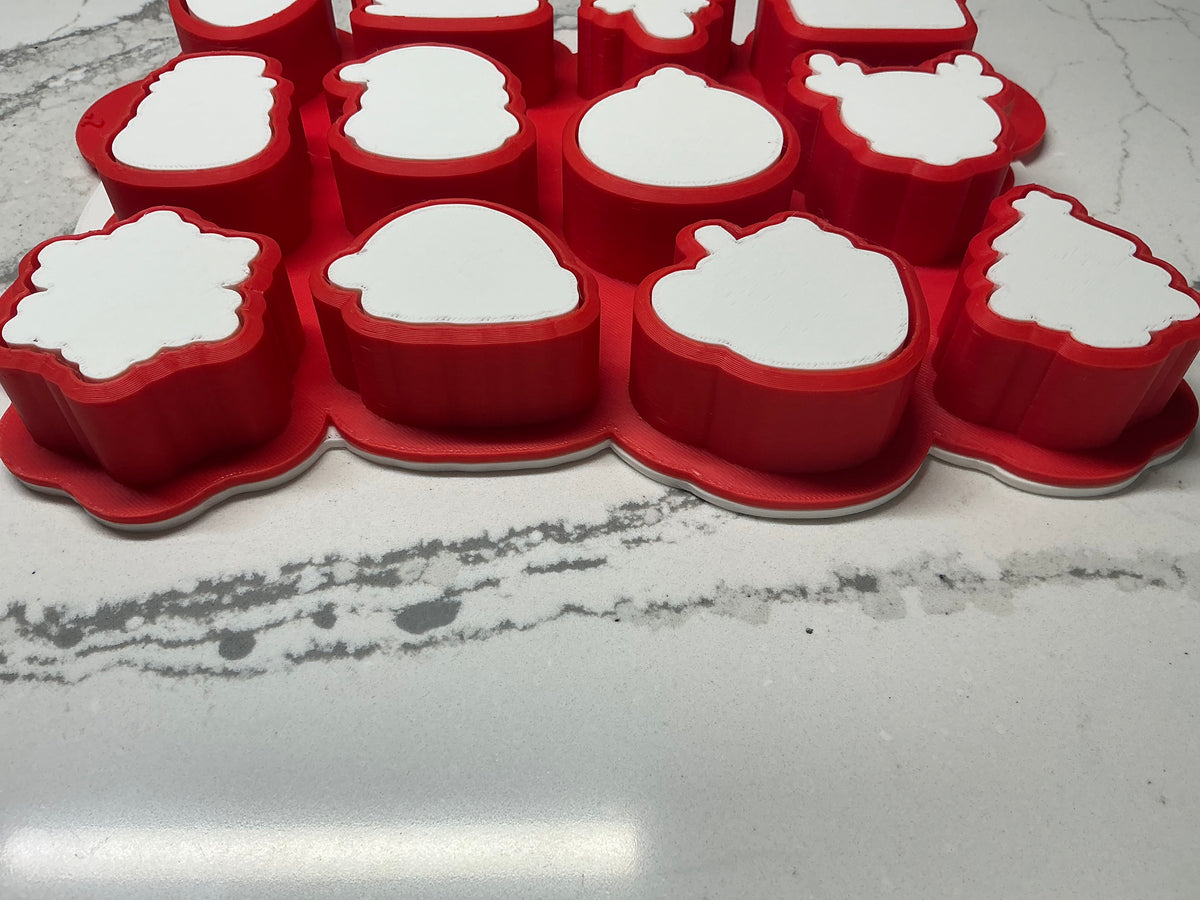 Christmas Multi Cake Pop Popper Mold 12-in-1, Christmas Cookie Cutter,  Advent Calendar Cookie Tool,  Holiday Baking Tool, 2” per shape