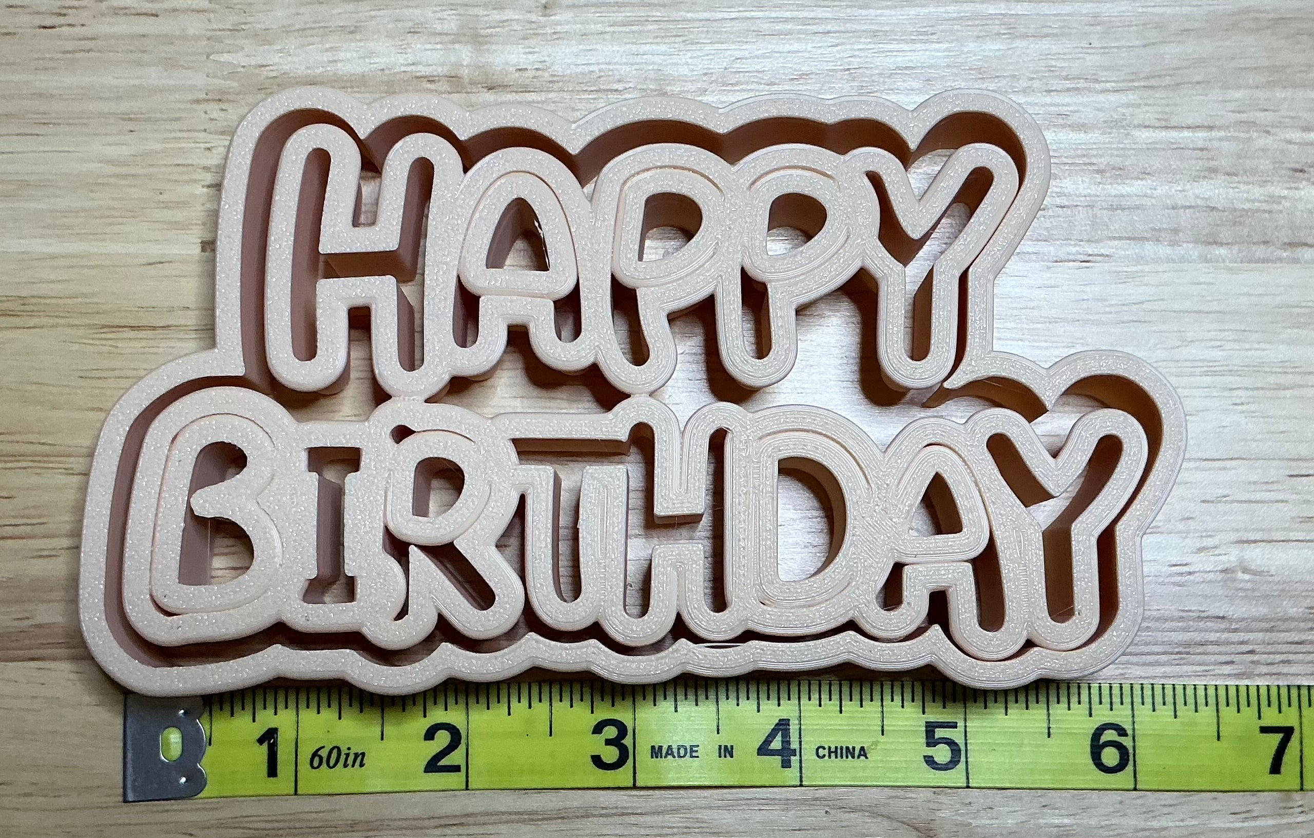 Happy Birthday Cookie Cutter and Stamp - large (BB.06)