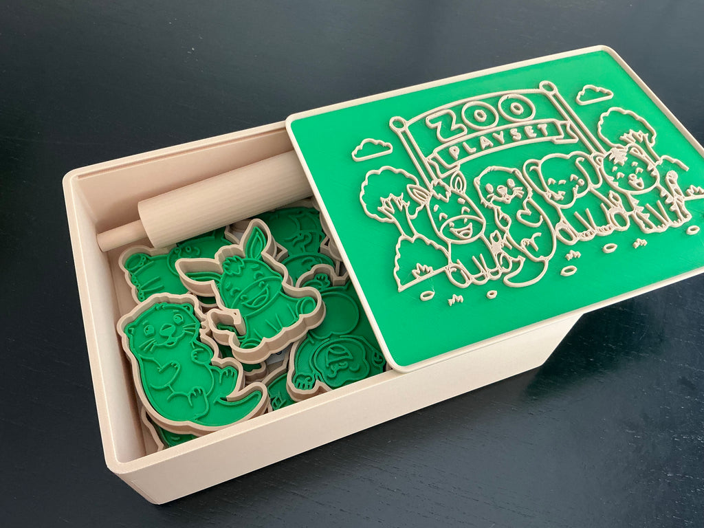 Zoo Play Dough Cutter & Stamp Set for Kids