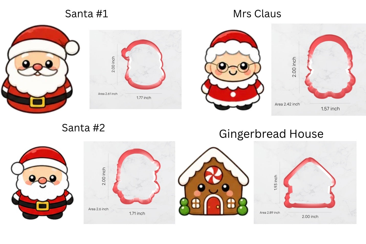 Mini Christmas Cookie Cutters.  Perfect for Christmas Cookie advent calendars.  No cutter larger than 2” in length