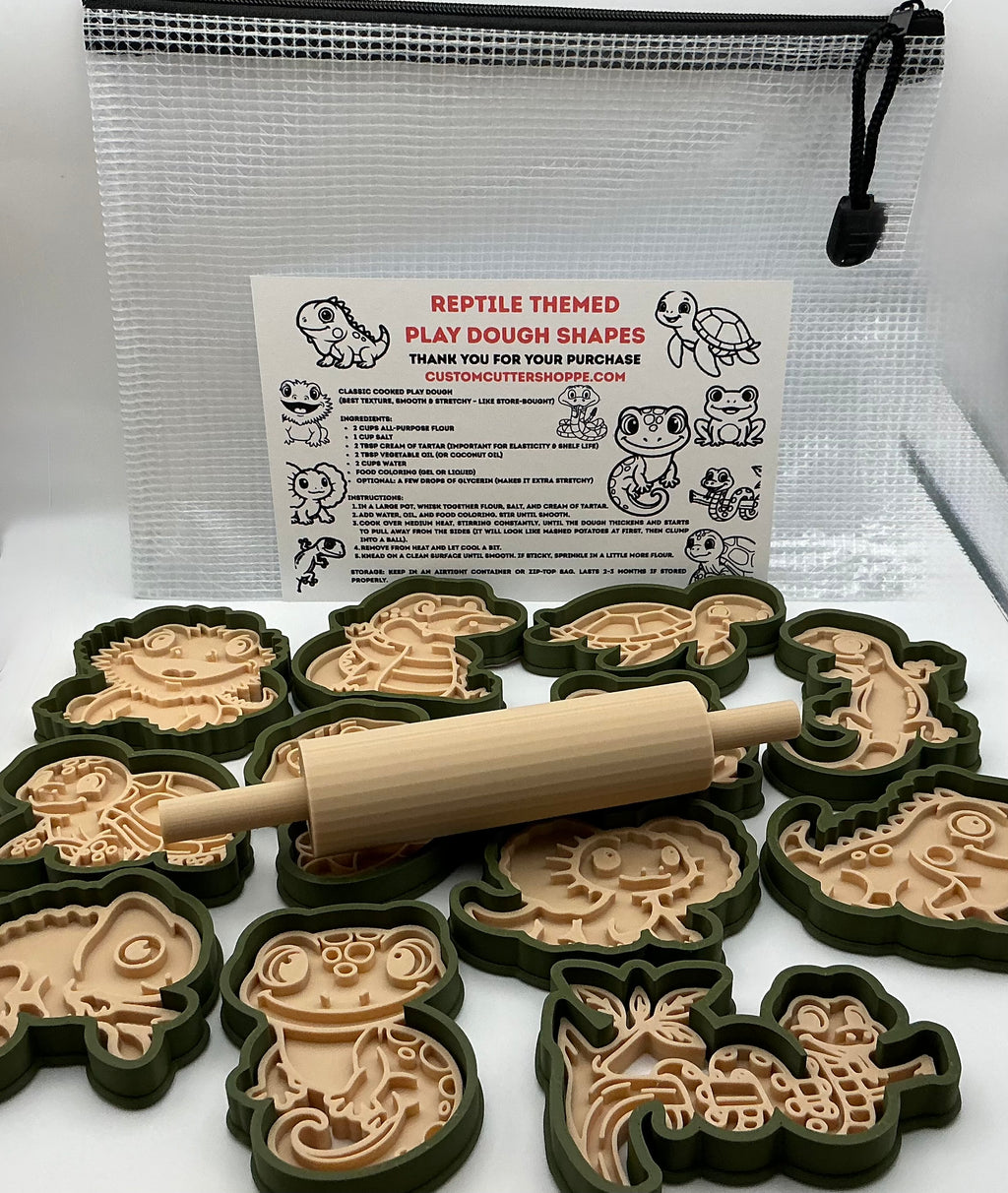 Reptile Themed Kids Play Dough Kit, Sensory Play Kit, Montessori Toy, Gift for Kids, Creative Play Set, Preschool Learning Toy (Copy 2)