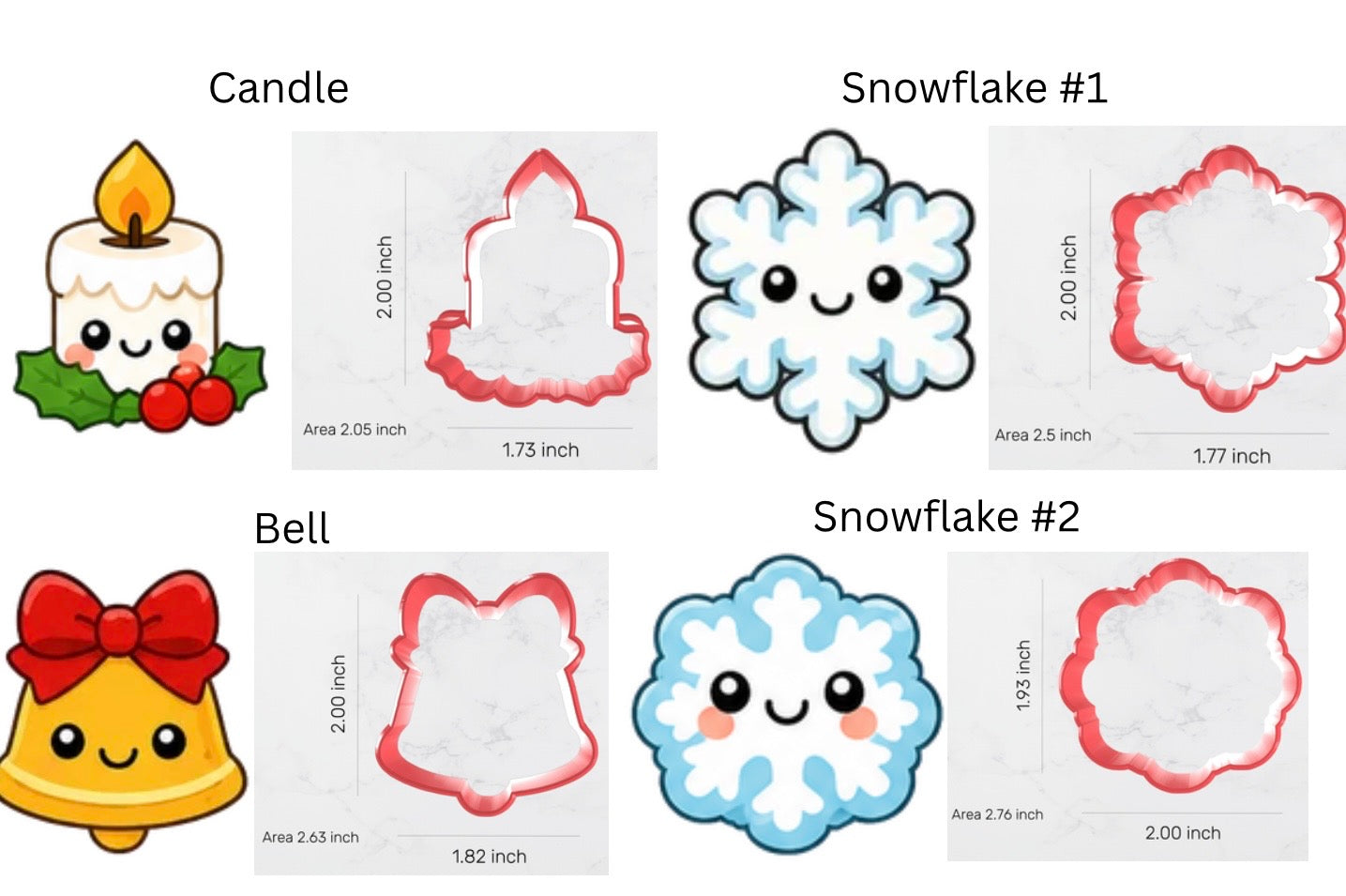 Mini Christmas Cookie Cutters.  Perfect for Christmas Cookie advent calendars.  No cutter larger than 2” in length