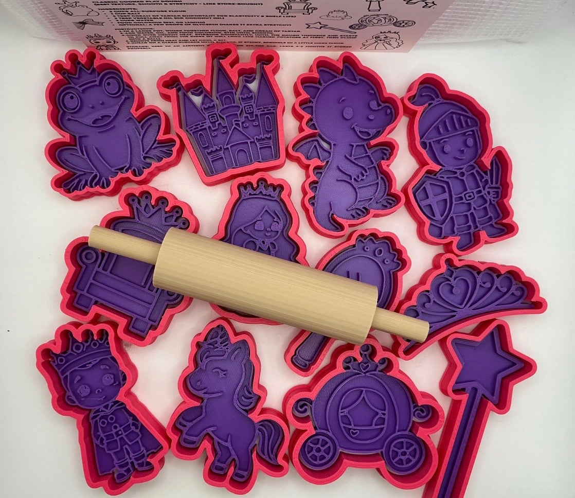 Prince & Princess Play Dough Cutter & Stamp Set for Kids
