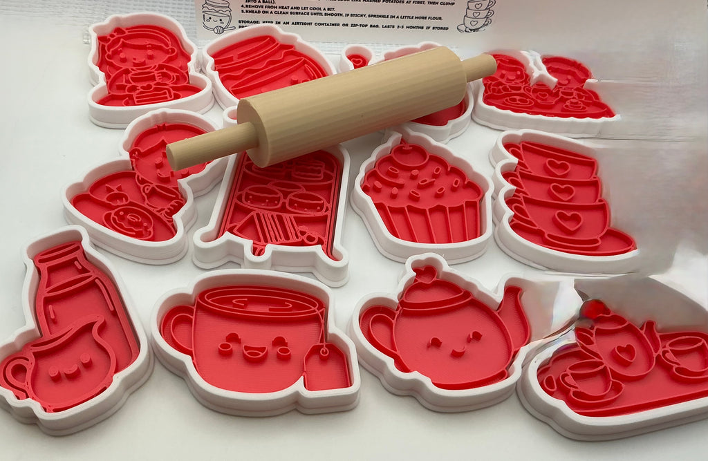 Tea Party Themed Kids Play Dough Kit, Sensory Play Kit, Montessori Toy, Gift for Kids, Creative Play Set, Preschool Learning Toy (Copy)