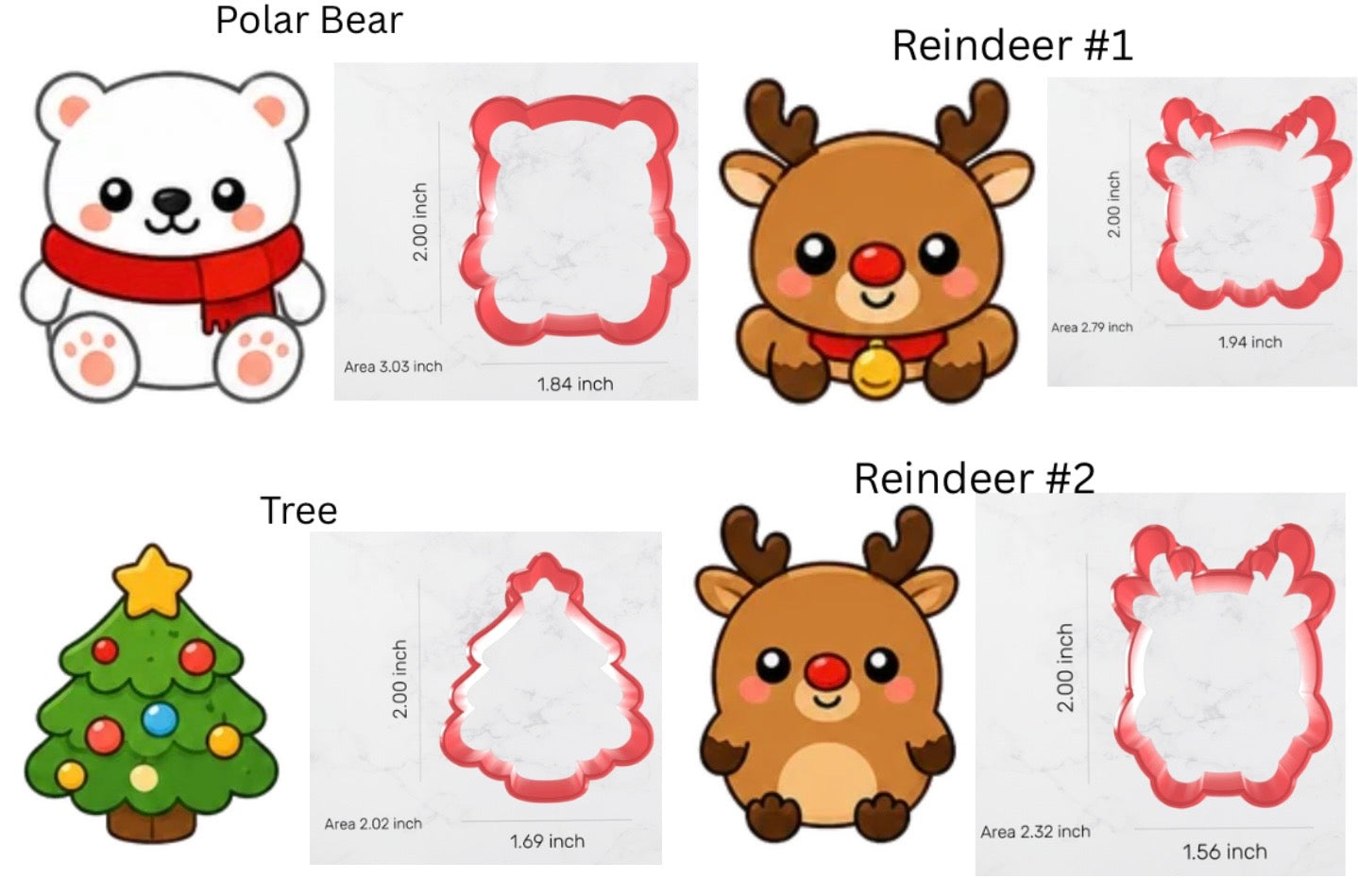 Mini Christmas Cookie Cutters.  Perfect for Christmas Cookie advent calendars.  No cutter larger than 2” in length