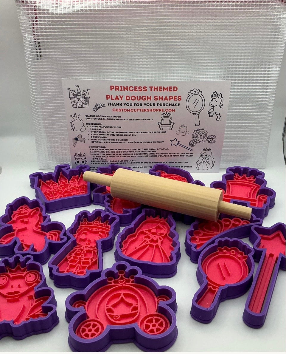 Prince & Princess Play Dough Cutter & Stamp Set for Kids