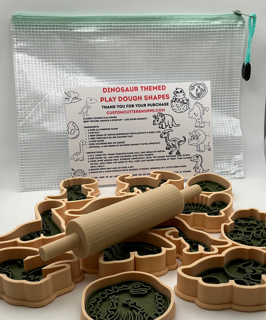 Dinosaur Themed Kids Play Dough Kit, Sensory Play Kit, Montessori Toy, Gift for Kids, Creative Play Set, Preschool Learning Toy