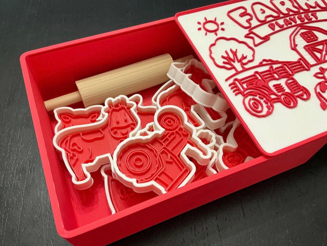 Farm Play Dough Cutter & Stamp Set for Kids