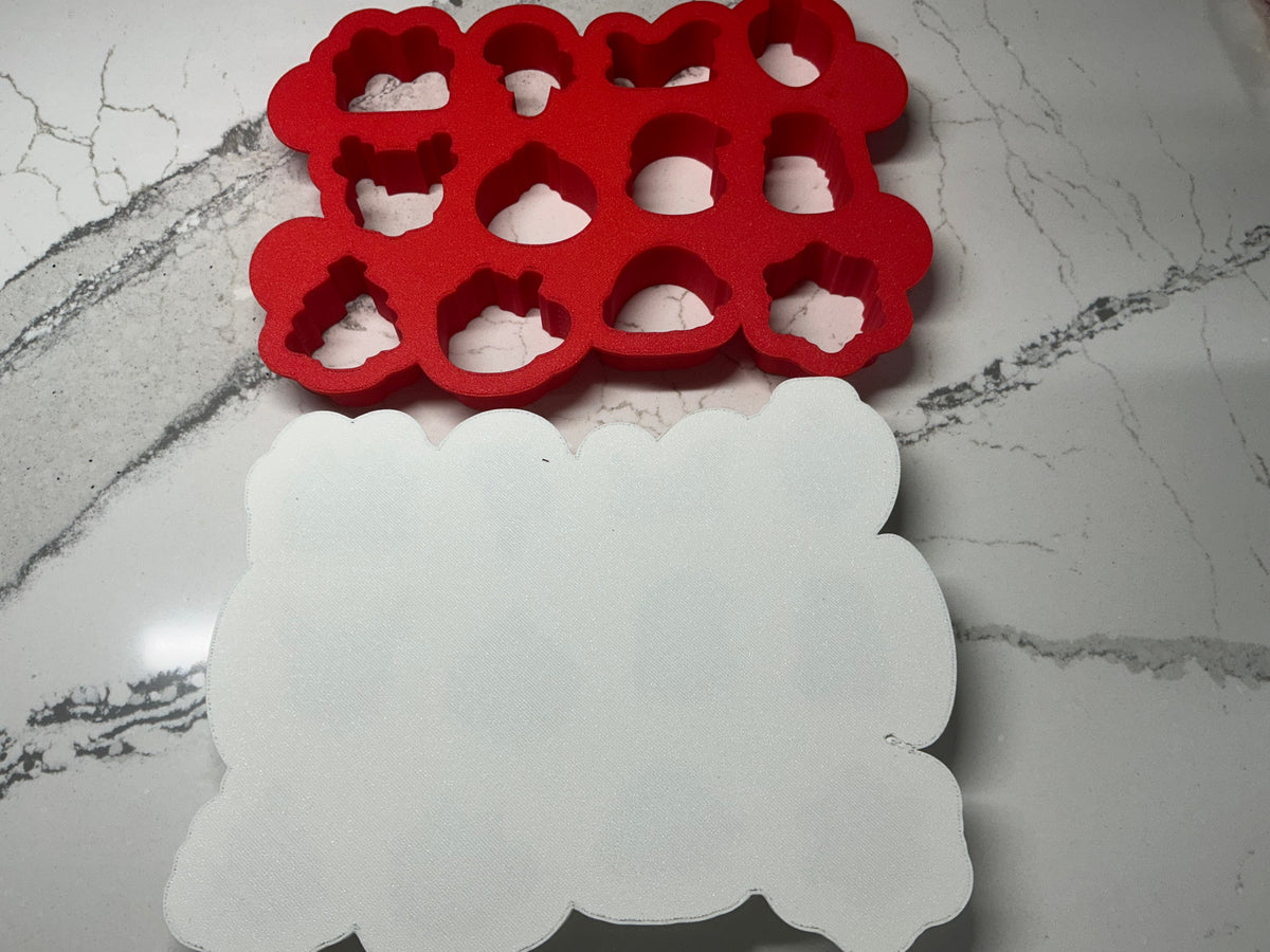 Christmas Multi Cake Pop Popper Mold 12-in-1, Christmas Cookie Cutter,  Advent Calendar Cookie Tool,  Holiday Baking Tool, 2” per shape