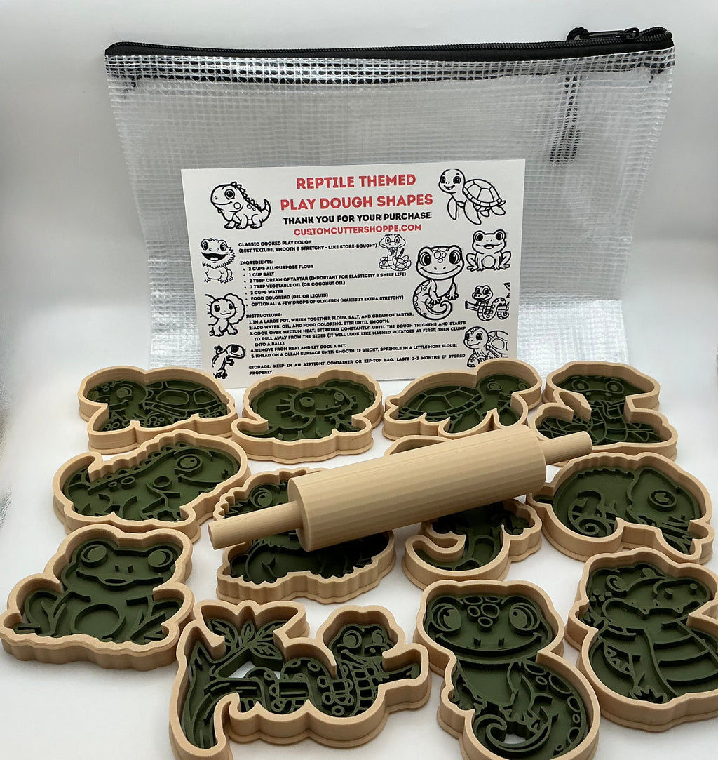 Reptile Themed Kids Play Dough Kit, Sensory Play Kit, Montessori Toy, Gift for Kids, Creative Play Set, Preschool Learning Toy (Copy 2)
