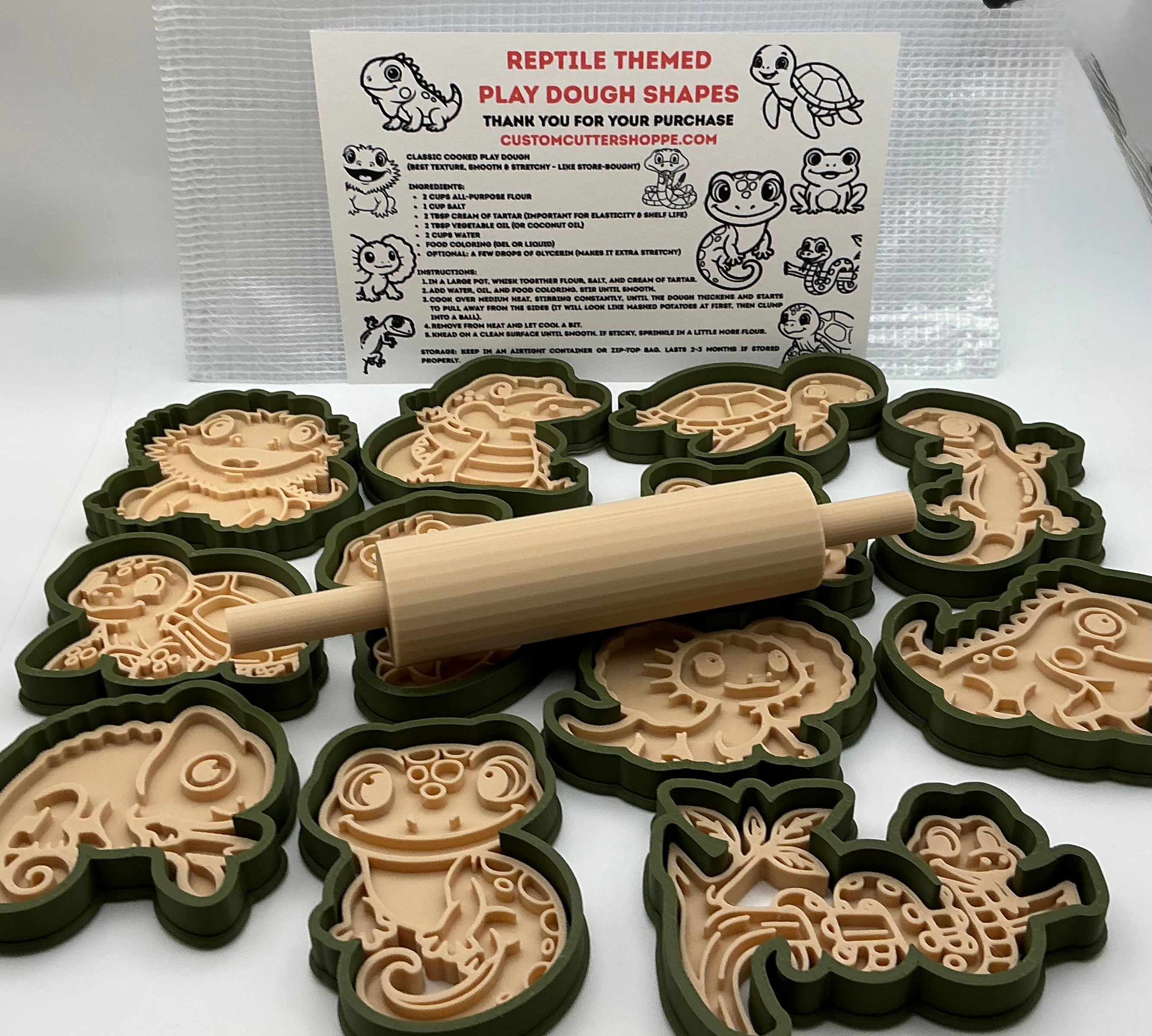 Reptile Themed Kids Play Dough Kit, Sensory Play Kit, Montessori Toy, Gift for Kids, Creative Play Set, Preschool Learning Toy (Copy 2)