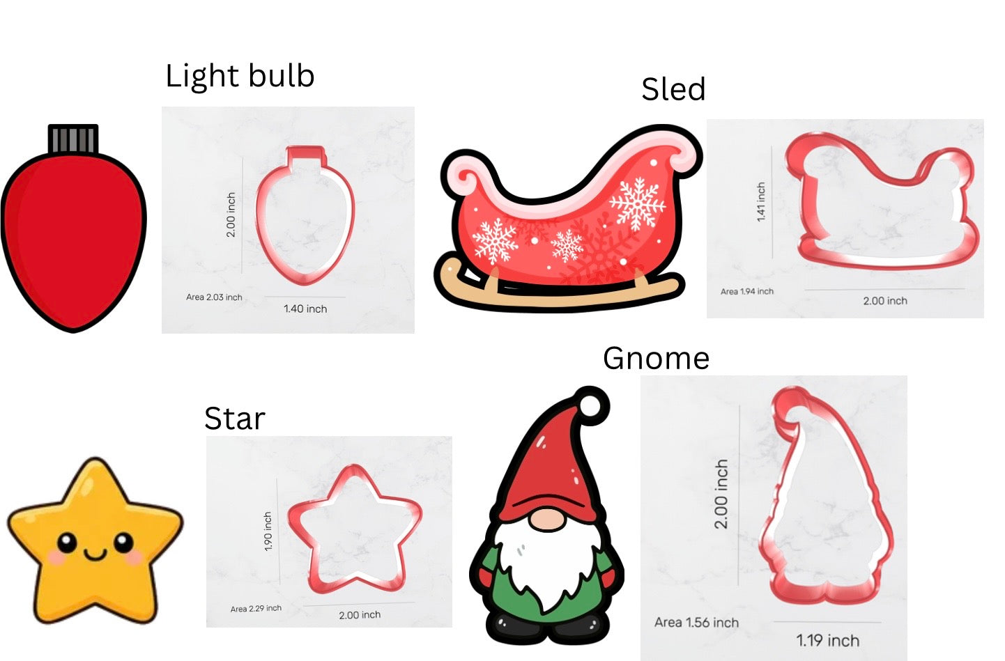 Mini Christmas Cookie Cutters.  Perfect for Christmas Cookie advent calendars.  No cutter larger than 2” in length