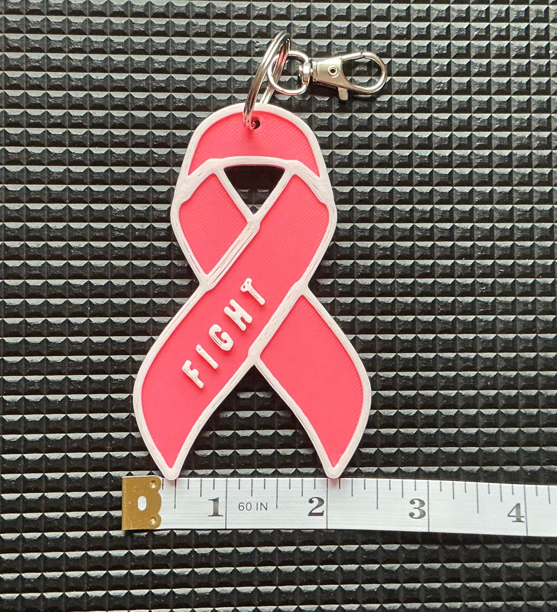 Cancer Awareness keychain/bag tag, Siteman Donation of 5 dollar donation for every 15 dollars sold for any of our Cancer product lines