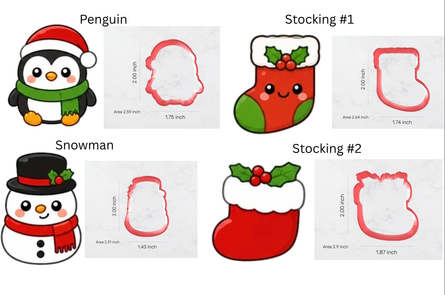 Mini Christmas Cookie Cutters.  Perfect for Christmas Cookie advent calendars.  No cutter larger than 2” in length