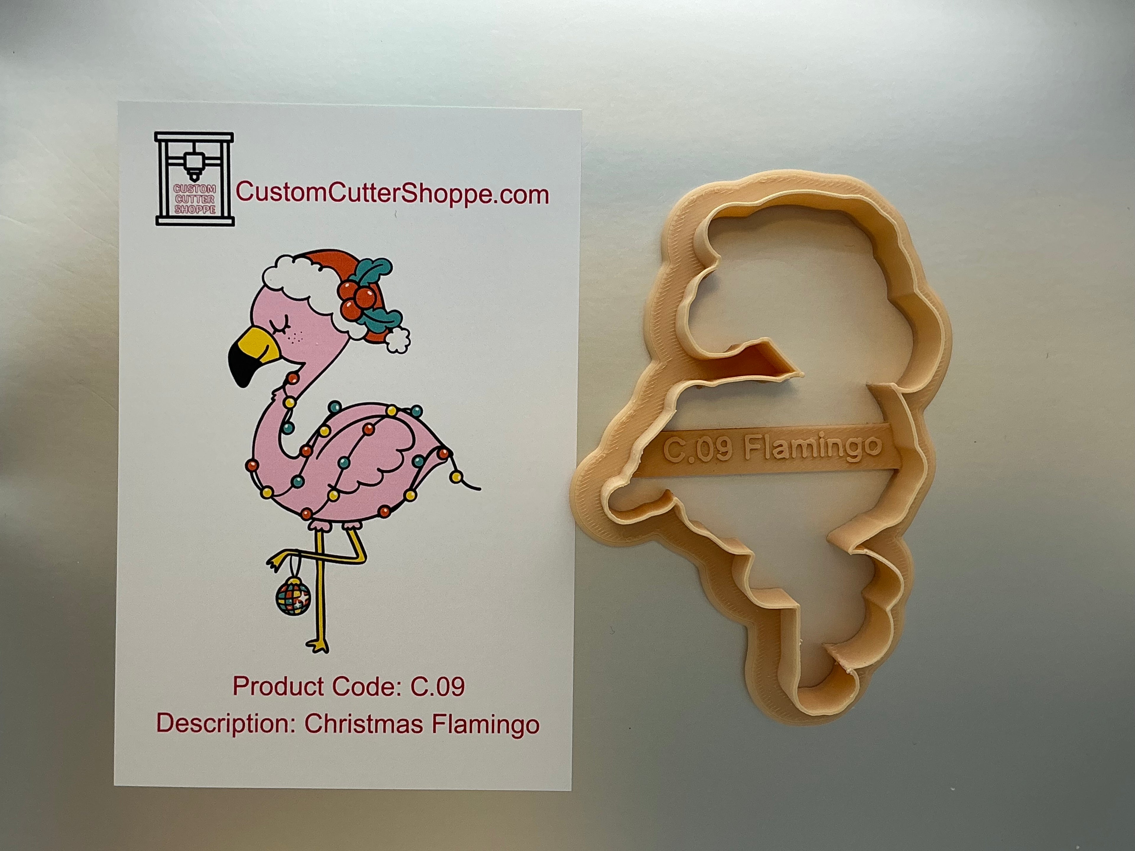 Christmas Flamingo Cookie Cutter (C.09)