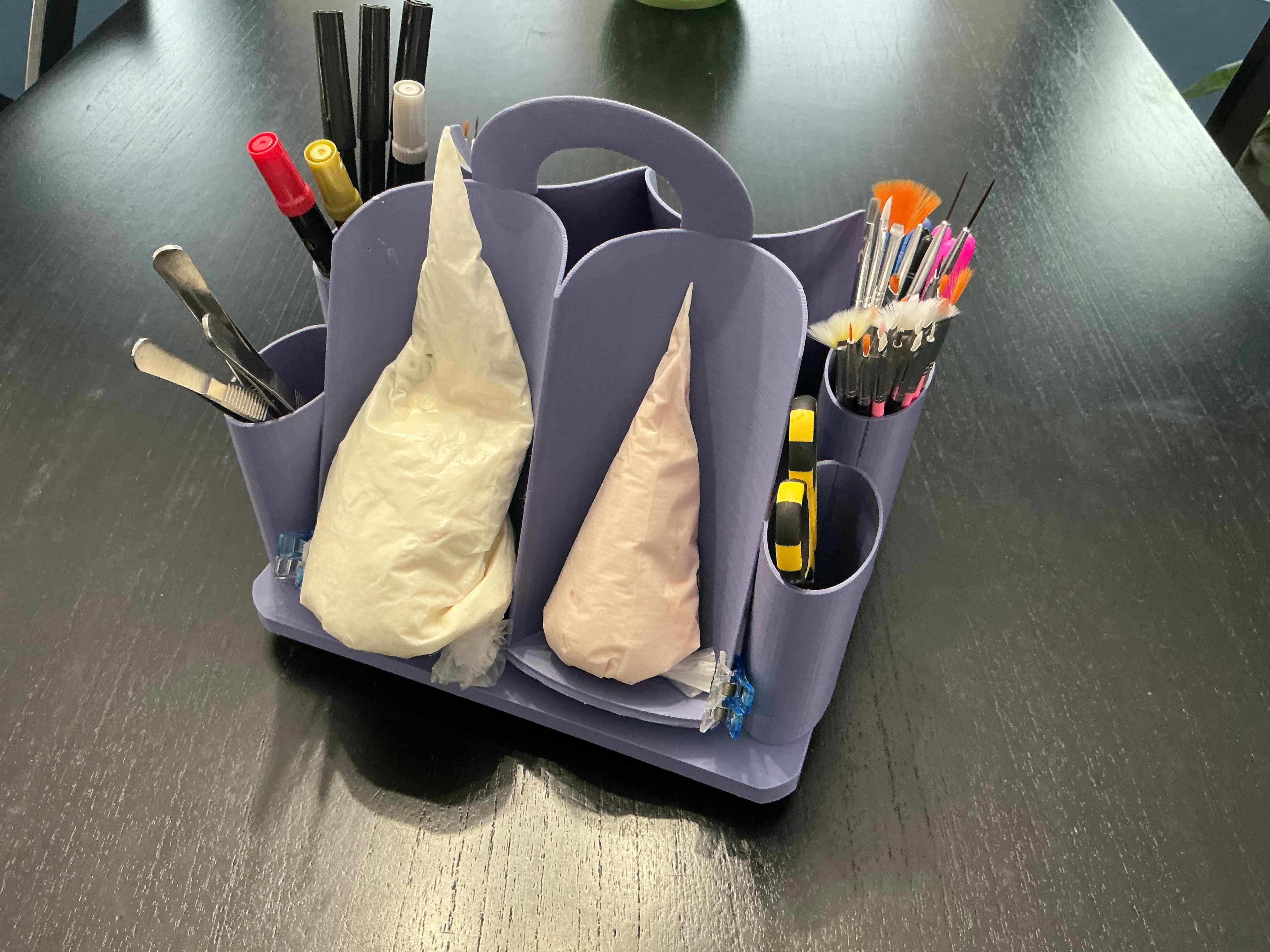 Cookie Decorating Organizer | Icing Bag Holder | Rotating Baking Tool Caddy | Royal Icing Station | 3D Printed Baking Organizer | Cookie Decor Setup l