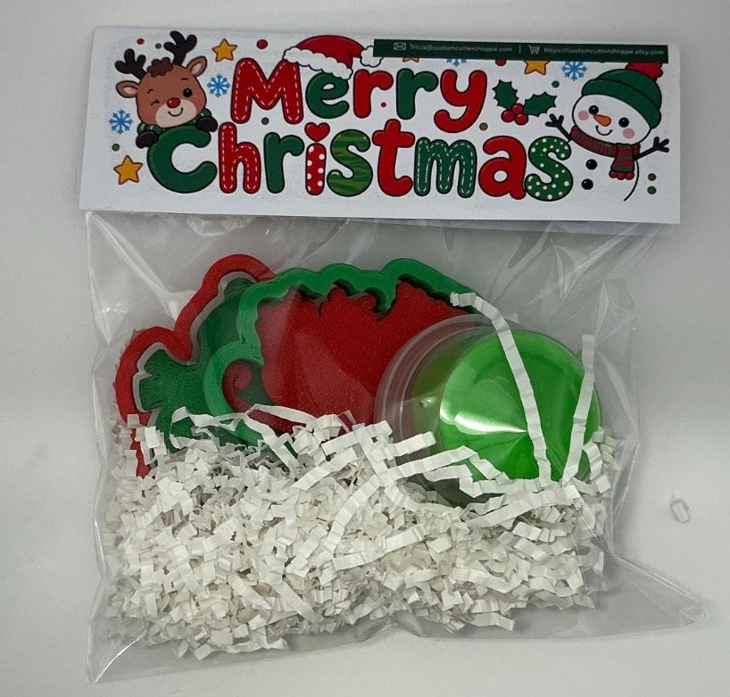 Christmas Play Dough Cutter & Stamp Set for Kids
