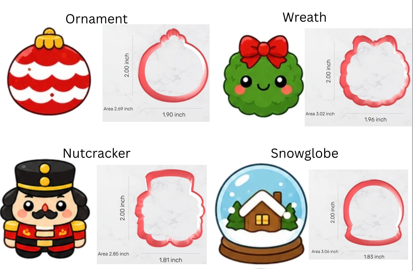 Mini Christmas Cookie Cutters.  Perfect for Christmas Cookie advent calendars.  No cutter larger than 2” in length