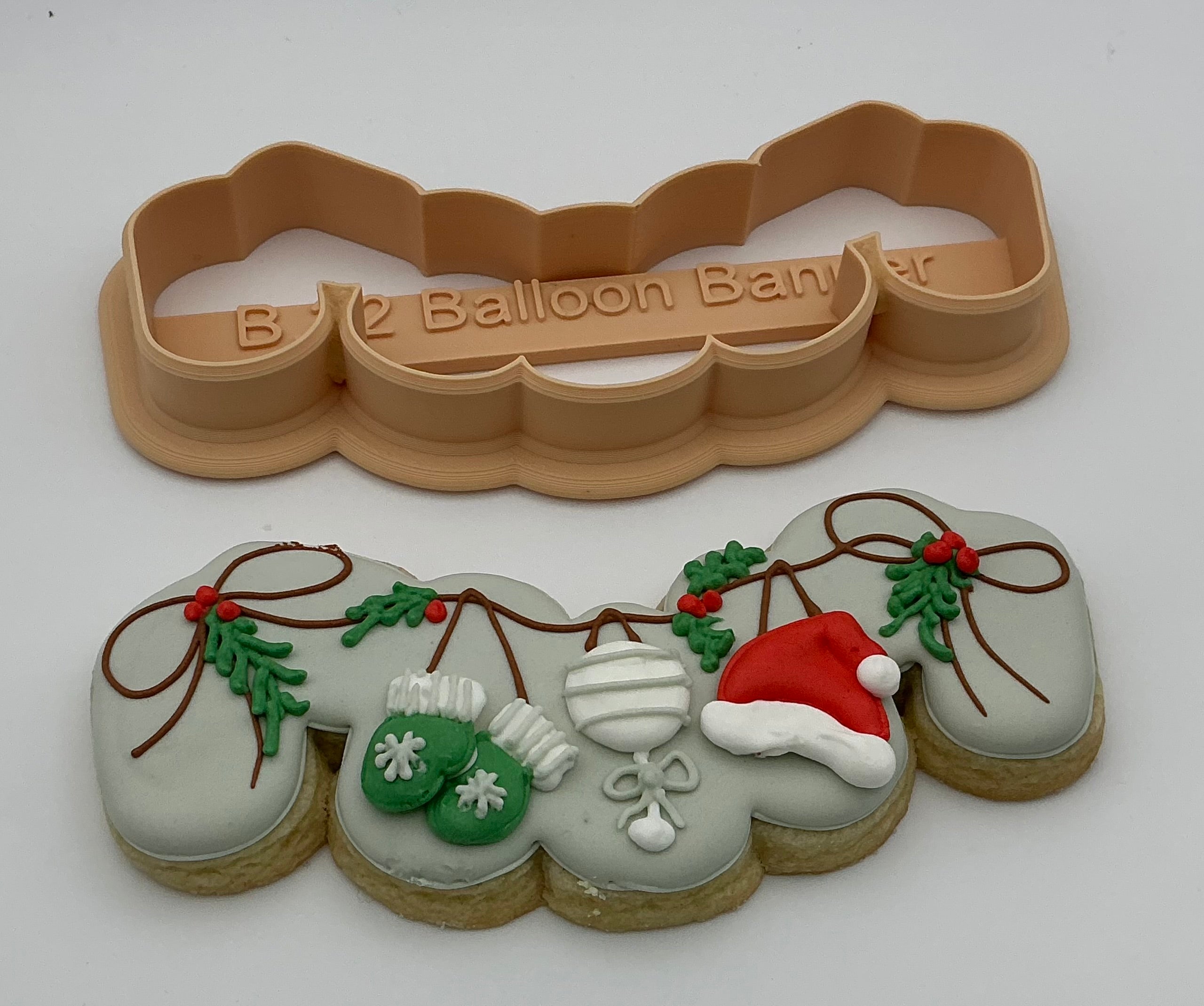 Balloon Banner in Stocking Cookie Cutter (B.22)