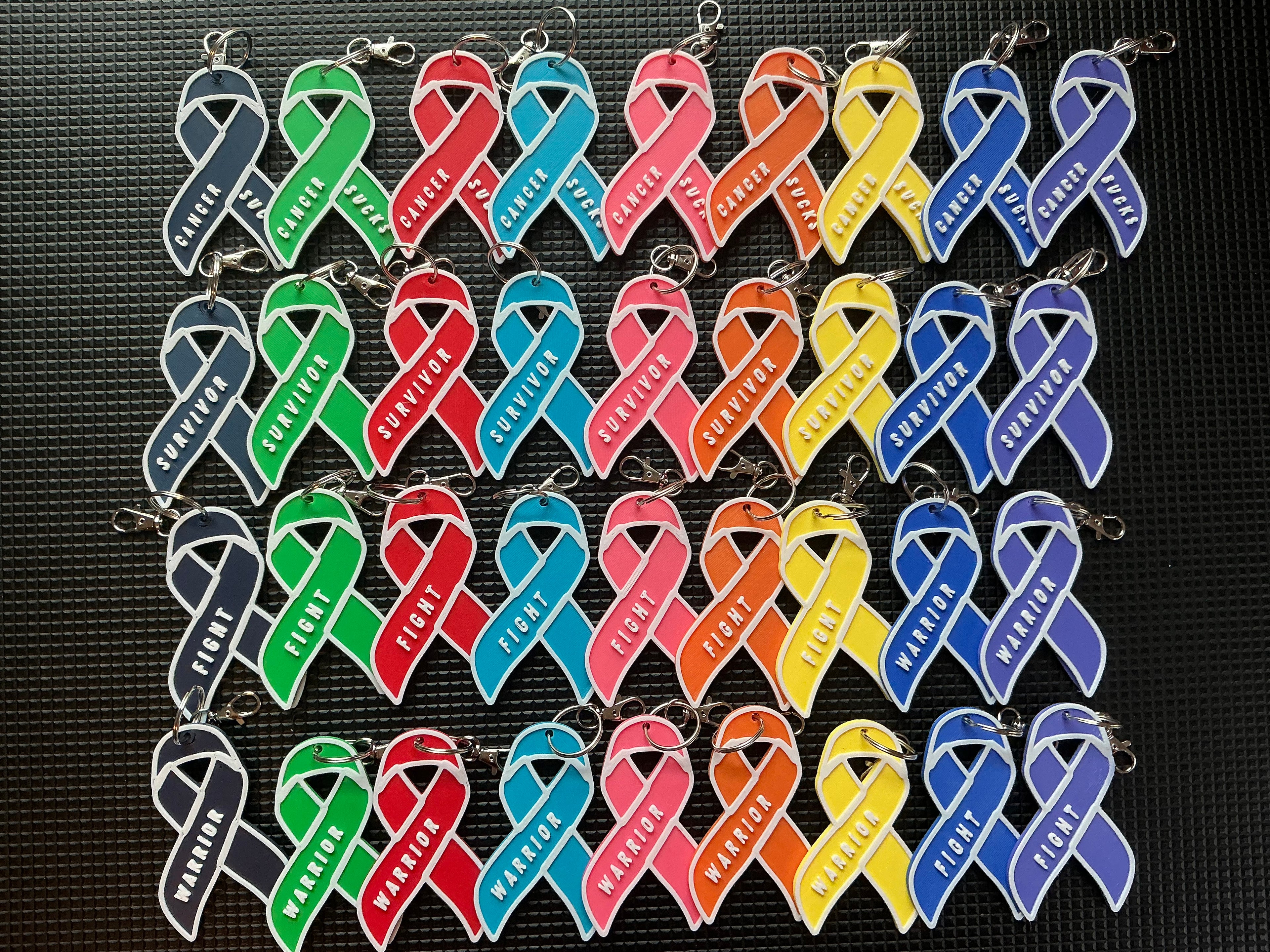 Cancer Awareness keychain/bag tag, Siteman Donation of 5 dollar donation for every 15 dollars sold for any of our Cancer product lines