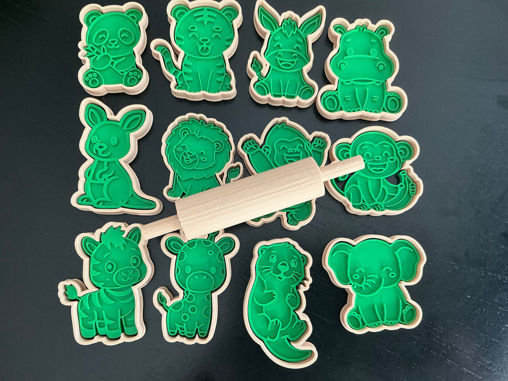 Zoo Play Dough Cutter & Stamp Set for Kids