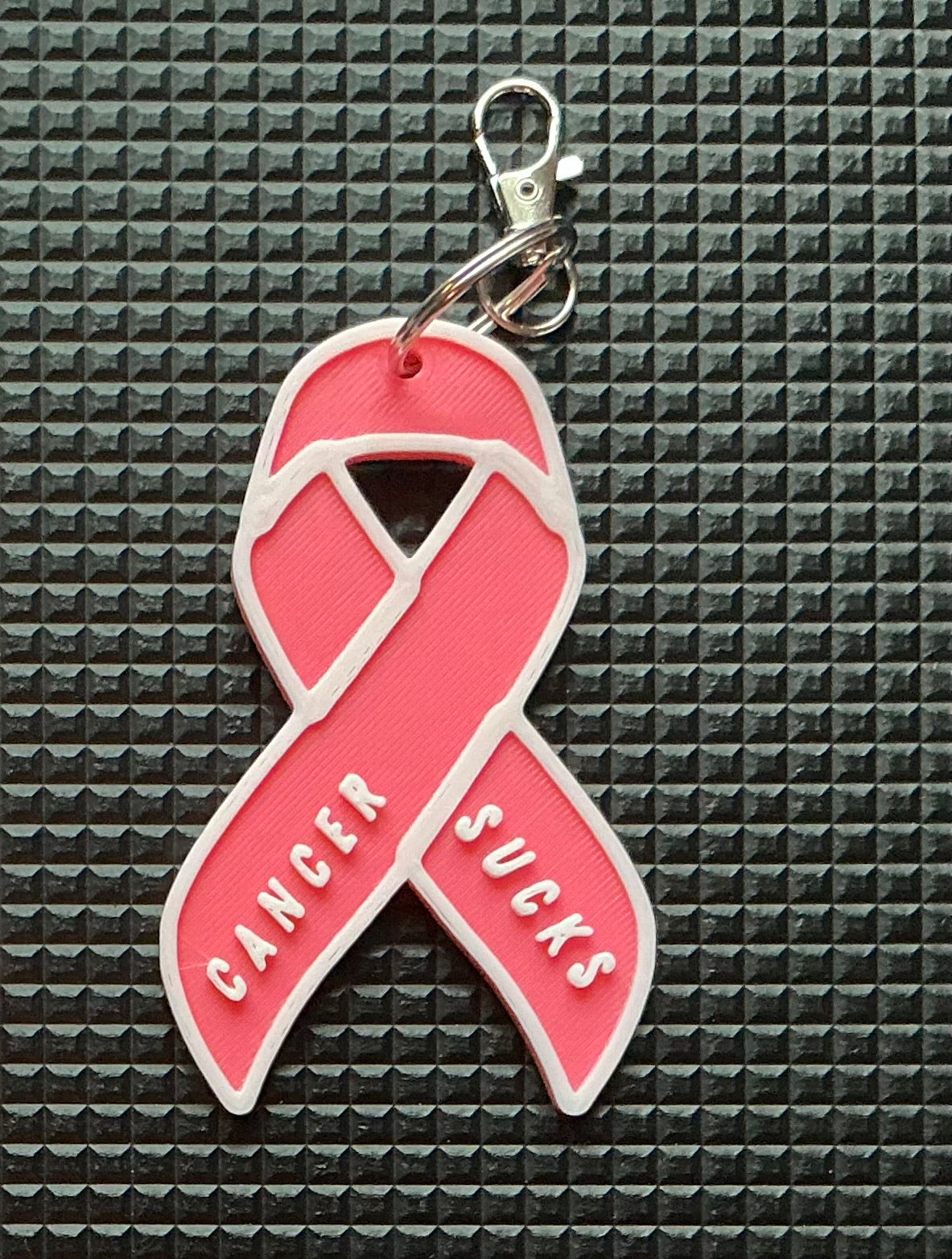 Cancer Awareness keychain/bag tag, Siteman Donation of 5 dollar donation for every 15 dollars sold for any of our Cancer product lines
