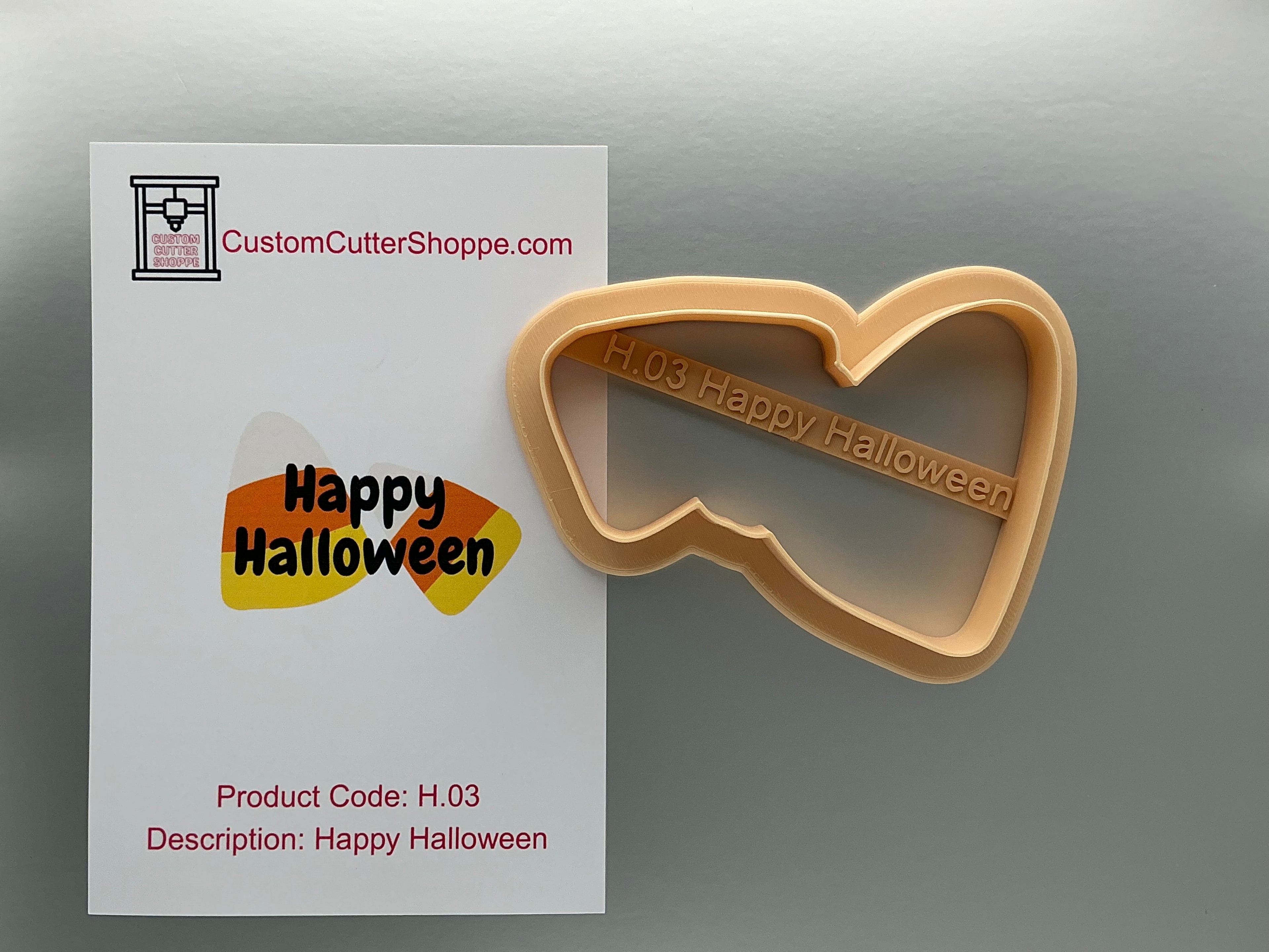 Happy Halloween Candy Corn Cookie Cutter (H.03)