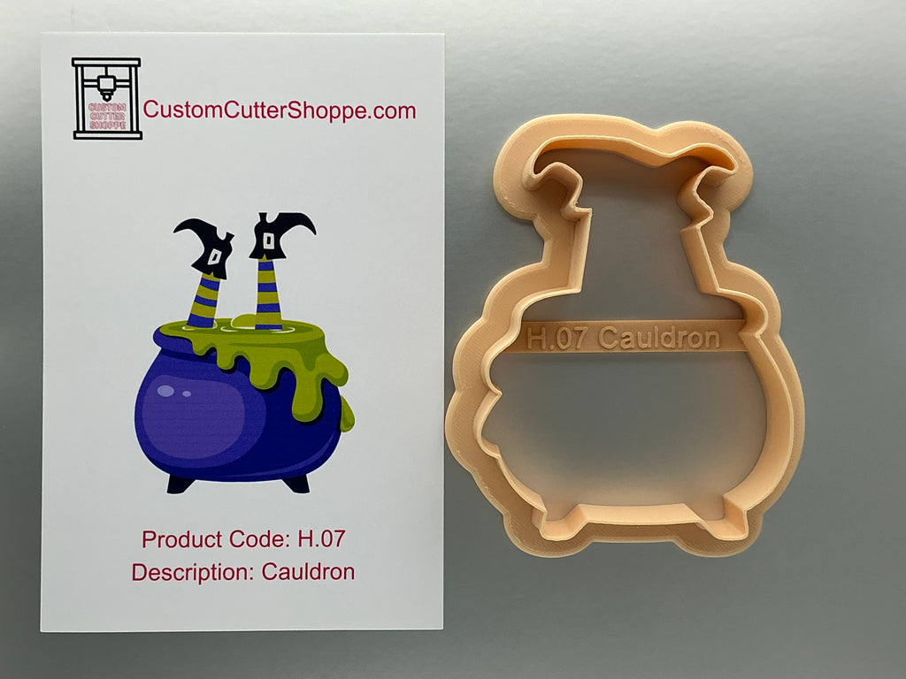 Cauldron with Witch Feet Cookie Cutter (H.07)