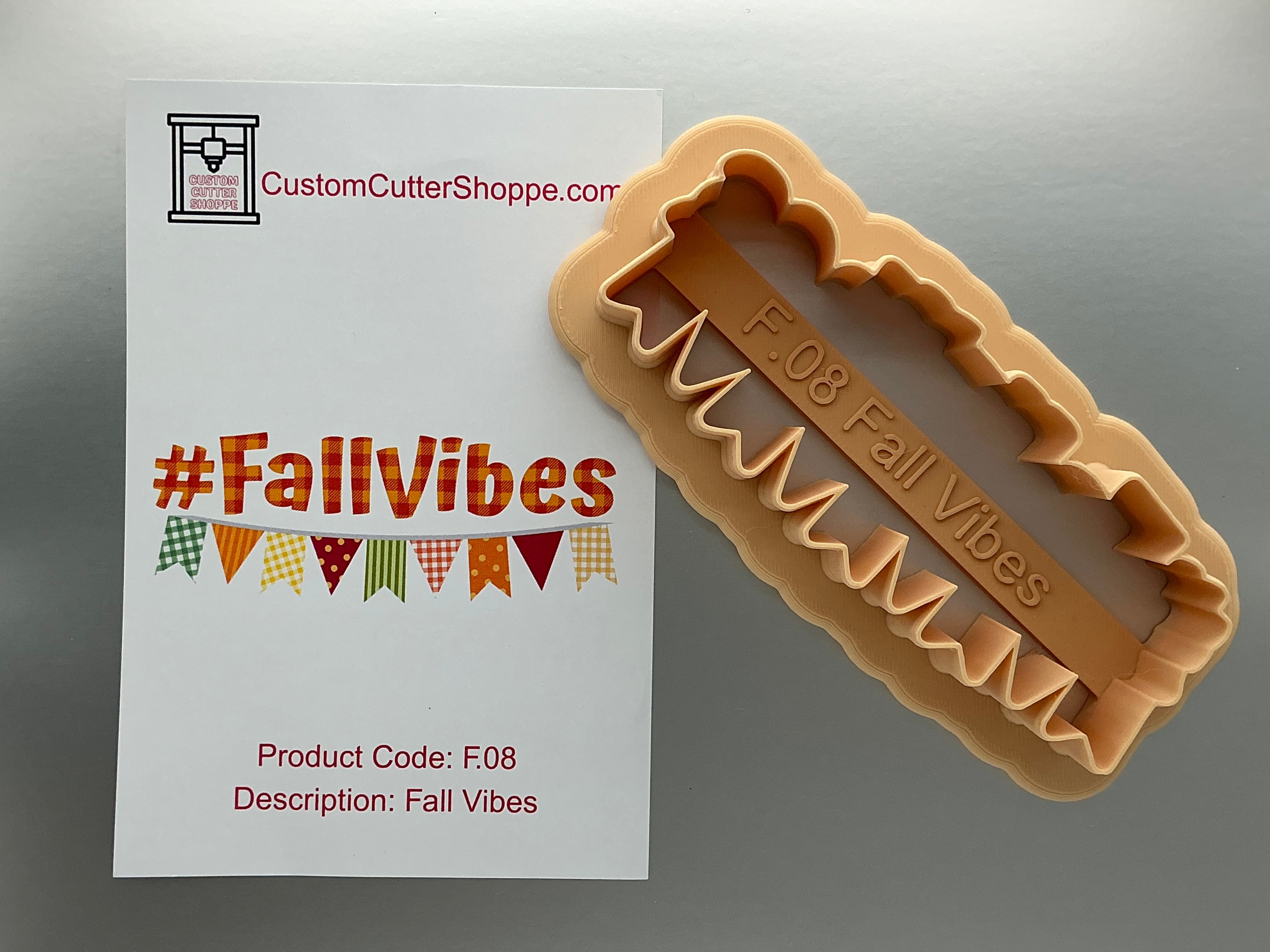 Fall Vibes Banner Cookie Cutter (F.08)