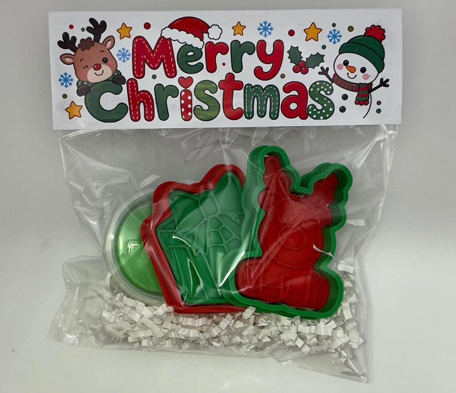 Christmas Party Favors for Kids, Play Dough Gift Set, Goodie Bag Stuffers, Kids Stocking Stuffers, Cookie Cutters & Stamps