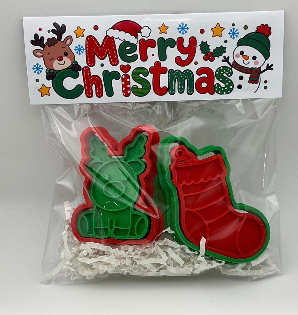 Christmas Party Favors for Kids, Play Dough Gift Set, Goodie Bag Stuffers, Kids Stocking Stuffers, Cookie Cutters & Stamps